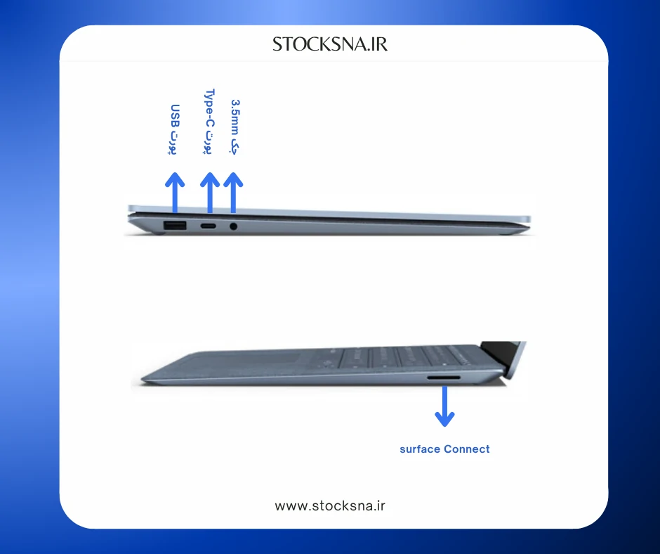 پورت های لپ تاپ استوک Microsoft surface laptop4