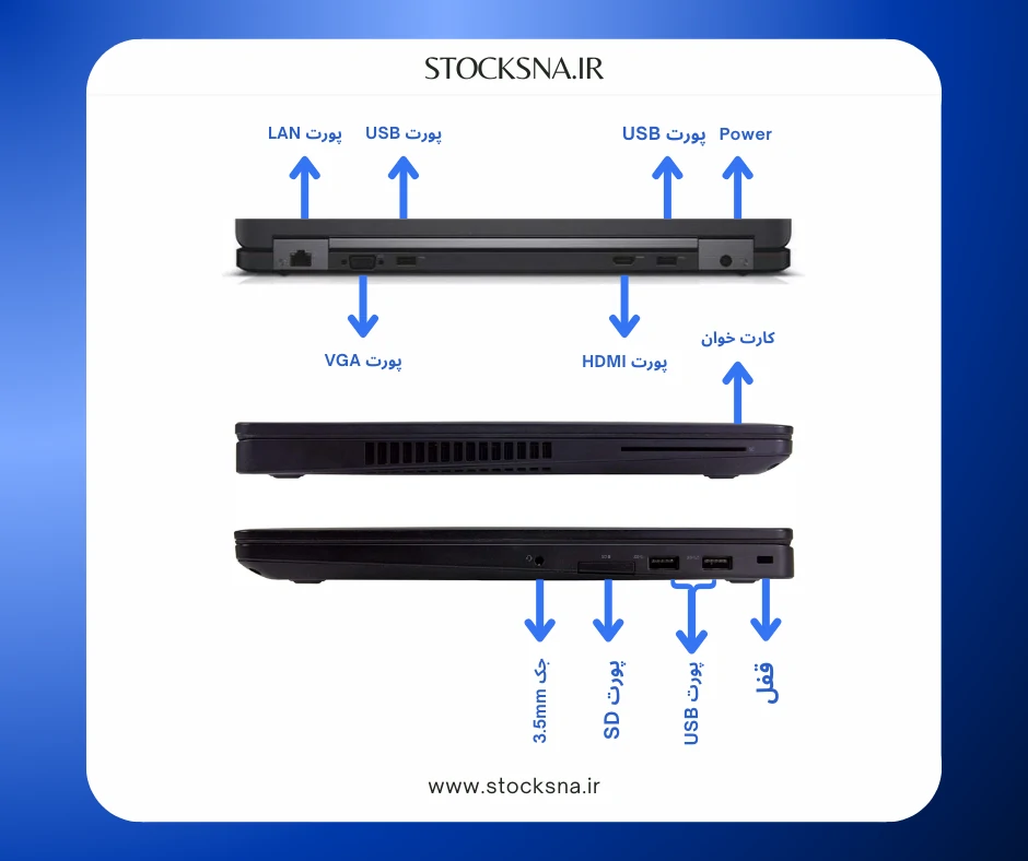 پورت های لپ تاپ Dell Latitude e5550 